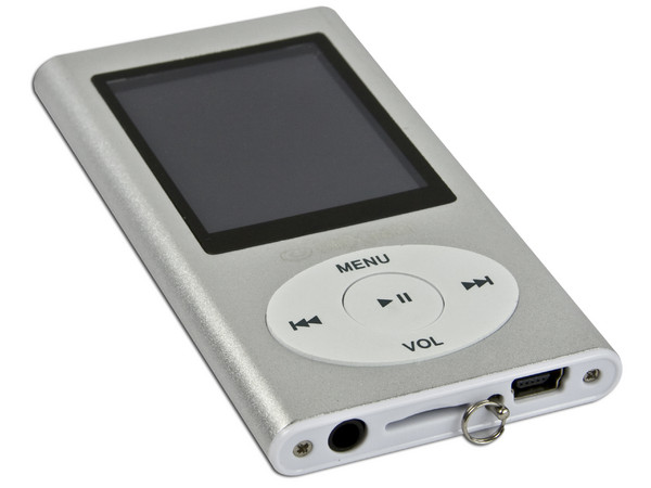 MP4 ShikaXmedia Reproductor de MP3, Radio FM, Fotos, Videoclips y Grabador de Voz. 2GB, Color Plata. (Soporta Memorias MicroSD)