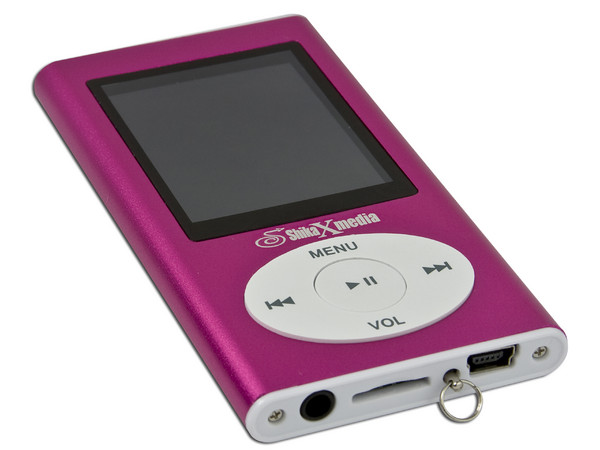 MP4 ShikaXmedia Reproductor de MP3, Radio FM, Fotos, Videoclips y Grabador de Voz. 2GB, Color Fucsia. (Soporta Memorias MicroSD)