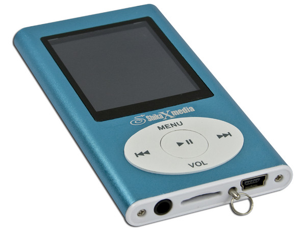 MP4 ShikaXmedia Reproductor de MP3, Radio FM, Fotos, Videoclips y Grabador de Voz. 4GB, Color Azul. (Soporta Memorias MicroSD)