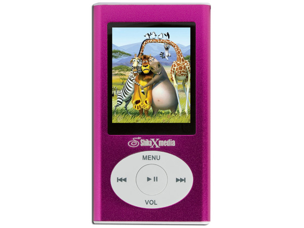 MP4 ShikaXmedia Reproductor de MP3, Radio FM, Fotos, Videoclips y Grabador de Voz. 4GB, Color Fucsia. (Soporta Memorias MicroSD)
