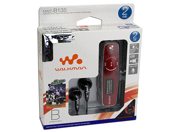 Reproductor Sony Walkman MP3 y Grabación de voz de 2GB. Color Rojo