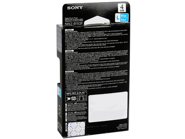 Sony Reproductor de MP3, Radio FM y Grabador de Voz. 4GB. Color Azul
