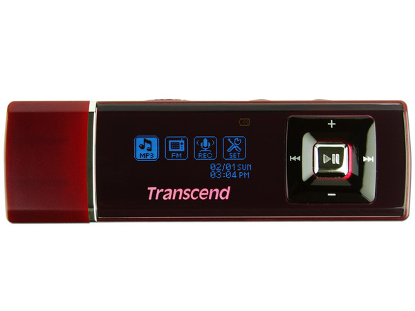 Transcend Reproductor de MP3, Radio FM y Grabador de Voz. 2GB. Color Vino
