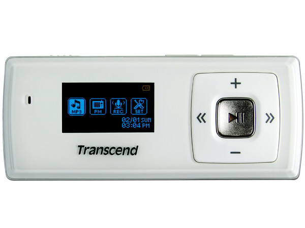 Transcend Reproductor de MP3, Radio FM y Grabador de Voz. 2GB. Color Blanco