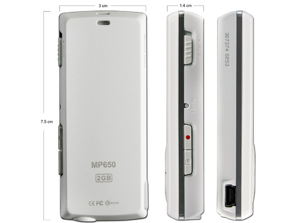 Transcend Reproductor de MP3, Radio FM y Grabador de Voz. 2GB. Color Blanco