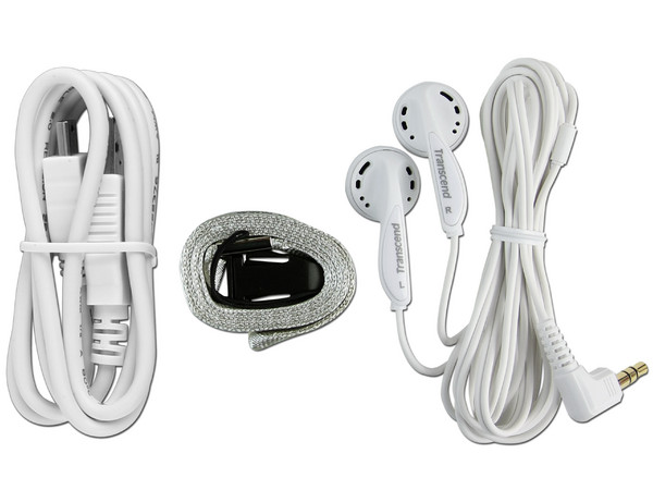 Transcend Reproductor de MP3, Radio FM y Grabador de Voz. 2GB. Color Blanco