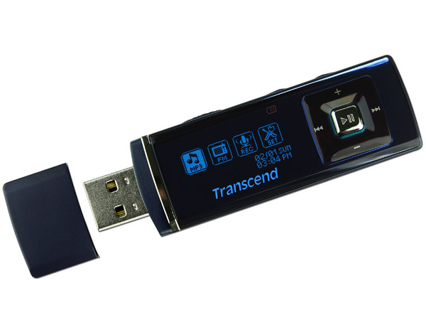 Transcend Reproductor de MP3, Radio FM y Grabador de Voz. 4GB. Color Azul