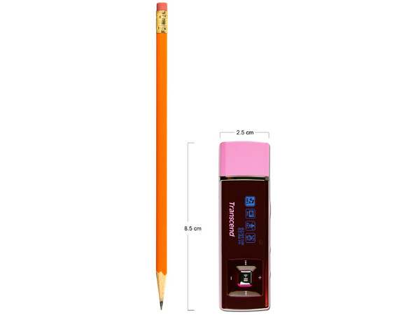 Transcend Reproductor de MP3, Radio FM y Grabador de Voz. 4GB. Color Rosa