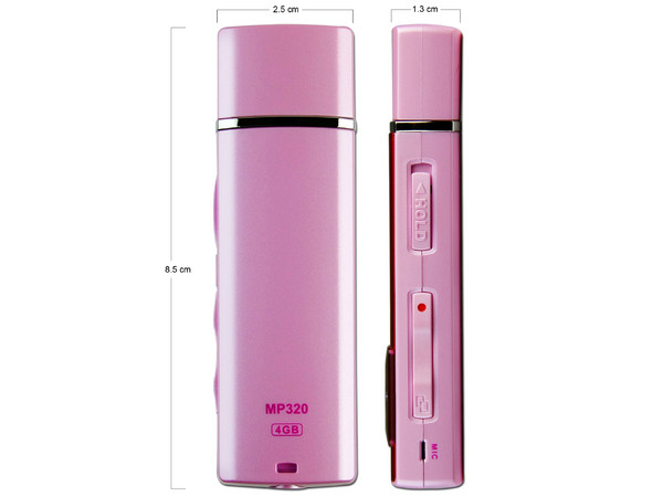 Transcend Reproductor de MP3, Radio FM y Grabador de Voz. 4GB. Color Rosa
