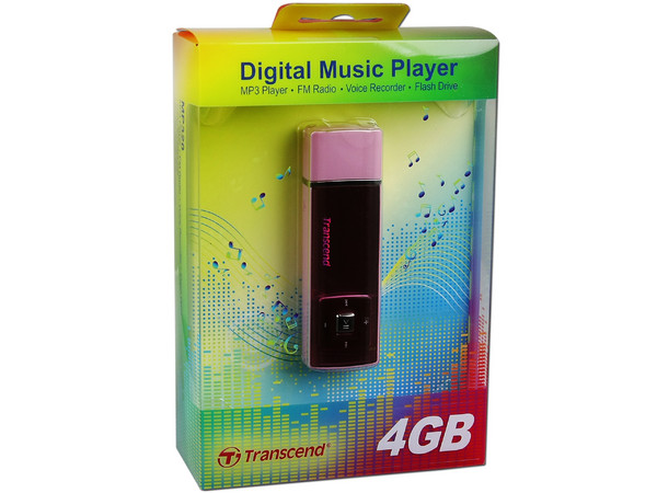 Transcend Reproductor de MP3, Radio FM y Grabador de Voz. 4GB. Color Rosa