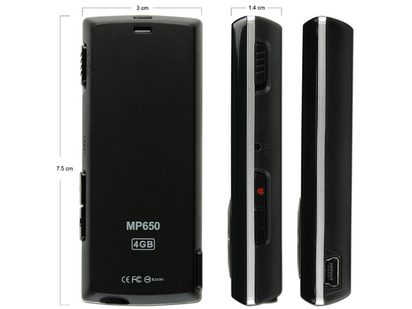 Transcend Reproductor de MP3, Radio FM y Grabador de Voz. 4GB. Color Negro