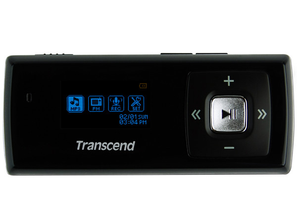 Transcend Reproductor de MP3, Radio FM y Grabador de Voz. 4GB. Color Negro