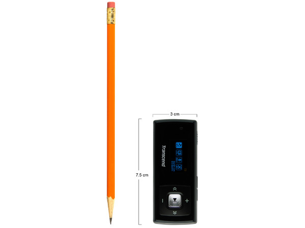 Transcend Reproductor de MP3, Radio FM y Grabador de Voz. 4GB. Color Negro