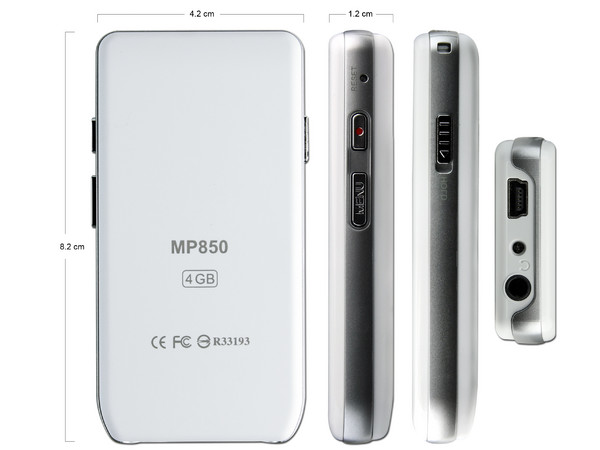 Transcend Reproductor de Video, MP3, Radio FM, Fotos y Grabador de Voz. 4GB. Color Blanco