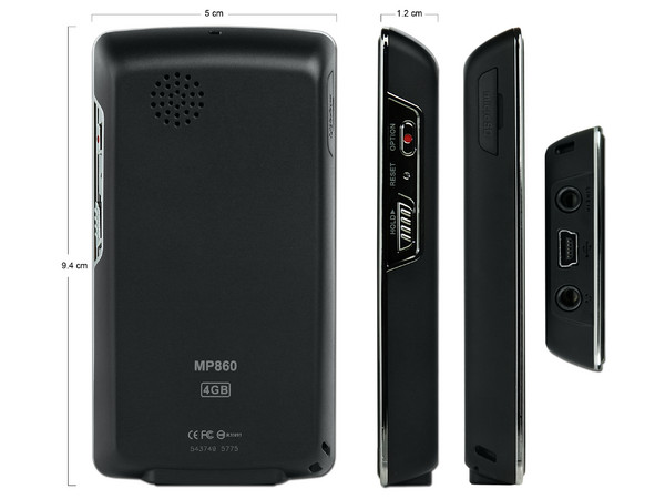 Transcend Reproductor de Video, MP3, Radio FM, Fotos y Grabador de Voz. 4GB (soporta microSDHC de hasta 16GB). Color Negro