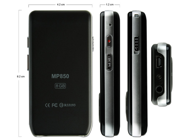 Transcend Reproductor de Video, MP3, Radio FM, Fotos y Grabador de Voz. 8GB. Color Negro