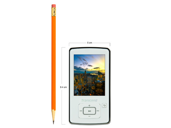 Transcend Reproductor de Video, MP3, Radio FM, Fotos y Grabador de Voz. 8GB (soporta microSDHC de hasta 16GB). Color Blanco 