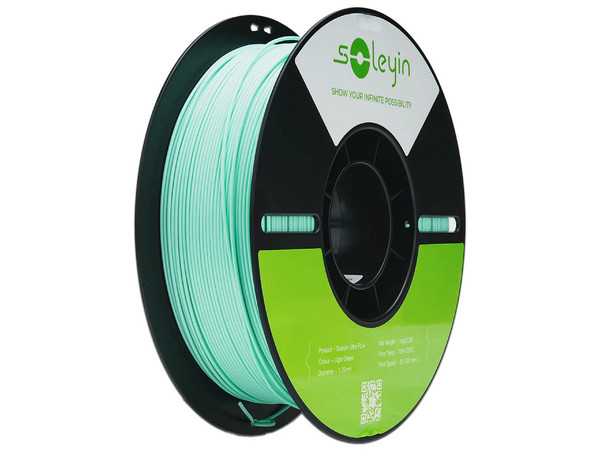 Rollo de Filamento Creality Soleyin Ultra de PLA de 1.75mm, 1Kg. Color Verde Claro.