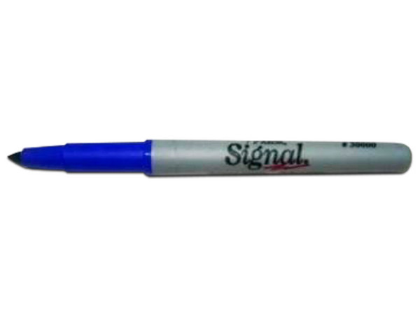 Marcador Permanente Azor Signal de Punta fina bala de 1.5mm, color azul. Paquete con 12 piezas.