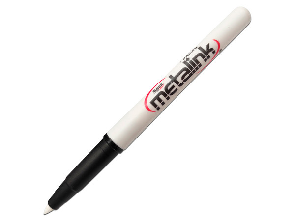 Marcador Permanente Azor Signal Metalink, Punta Bala, Color Blanco, 12 Piezas.