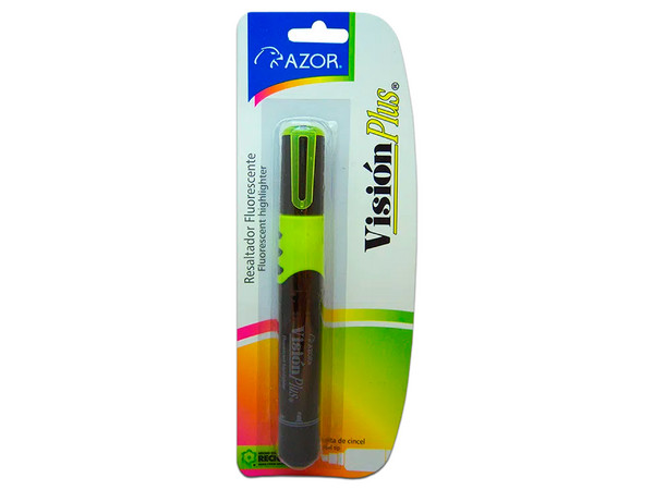 Marcador Fluorescente Azor Vision Plus, Color amarillo, 1 Pieza.