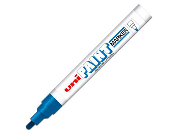Marcador Azor PX-20 Uniball Paint, Punta Redonda, 12 Piezas. Color Azul.