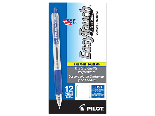 Boligrafo Pilot Aceite, Punta Mediana 1.0, Color Azul, Caja con 12 piezas.