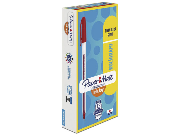 Bolígrafo Papermate Kilométrico LA3532 de Punto Medio 1.0 mm, Color Rojo, (12 Piezas).