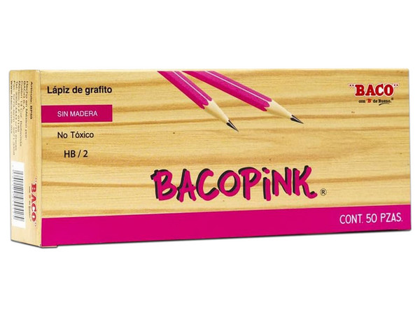 Lápiz BACO Bacopink, 50 piezas. Color Rosa.