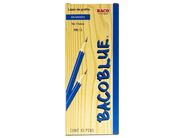 Paquete de Lápices Baco Bacoblue, 10 piezas. Color Azul.
