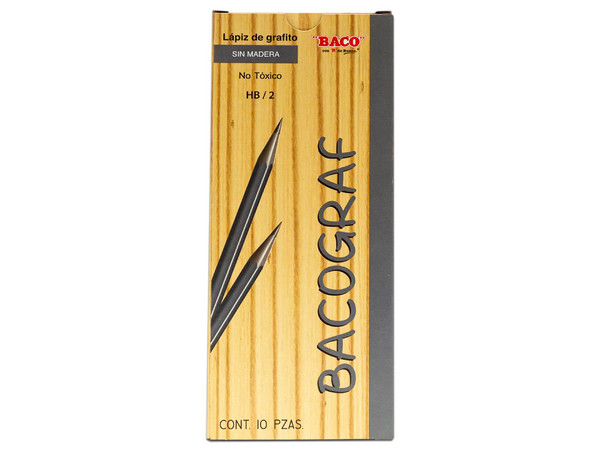 Paquete de Lápices Baco Bacograf, 10 piezas. Color Gris.