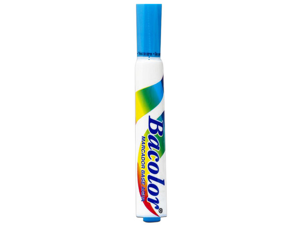 Marcador BACO Bacolor, Plegadiza, Color Azul Claro, 12 pzas.