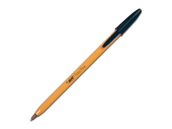 Bolígrafo Bic Clásico Cristal F290CN de punta fina 0.8 mm, color negro. Paquete con 12 piezas