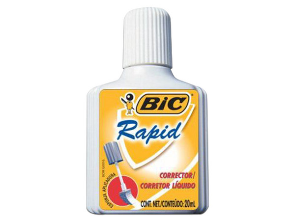 Corrector Líquido Bic, Bote de 20ml, Color Blanco.