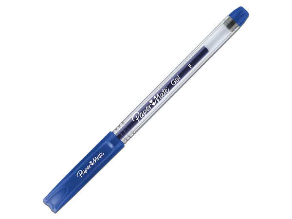 Bolígrafo de Gel Paper Mate de Punto Fino 0.7 mm, Color Azul, (6 Piezas).