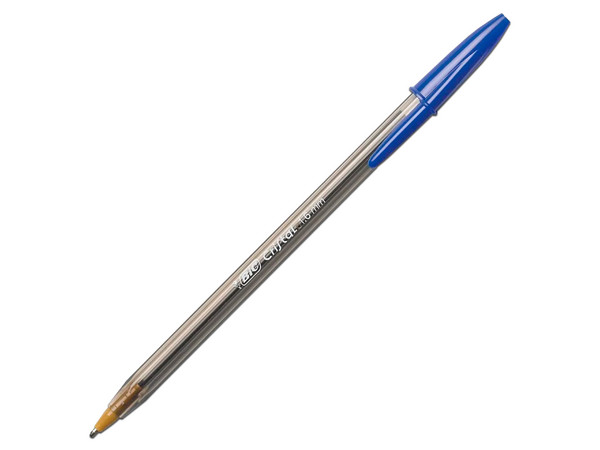 Bolígrafo BIC Cristal intenso de punta extra gruesa de 1.6mm, tinta de gel, Color Azul. Paquete con 12 piezas