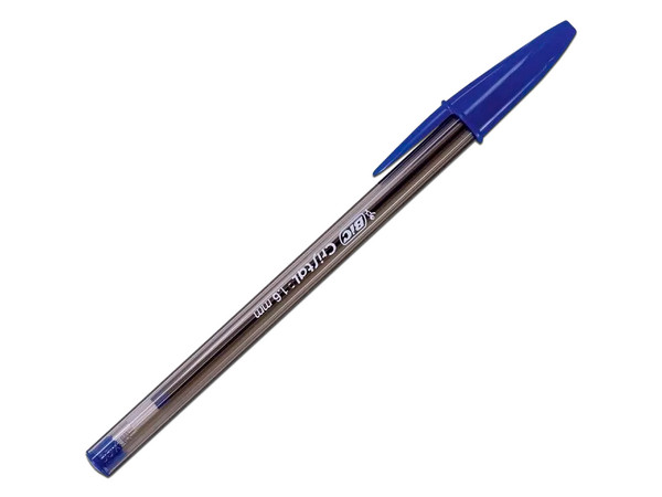 Bolígrafo BIC Cristal intenso de punta extra gruesa de 1.6mm, tinta de gel, Color Azul. Paquete con 12 piezas