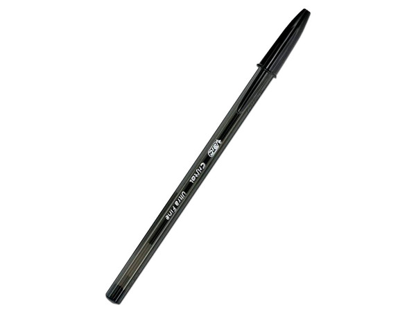 Bolígrafo BIC ultra fino de 0.7mm, Color Negro. Paquete con 12 piezas.
