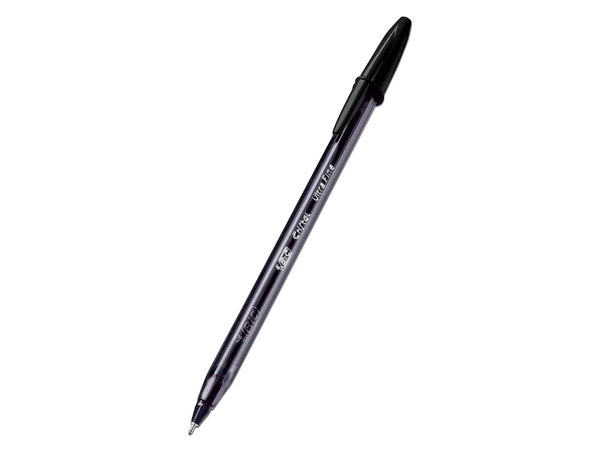 Bolígrafo BIC ultra fino de 0.7mm, Color Negro. Paquete con 12 piezas.