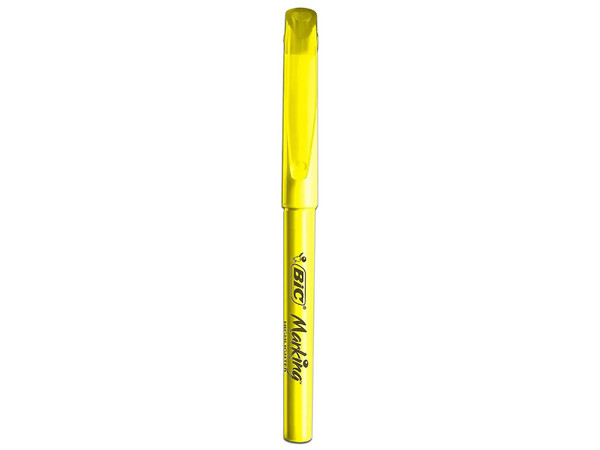 Marcatextos Bic Brite Liner, Color Amarillo. Incluye 12 Piezas por Paquete.