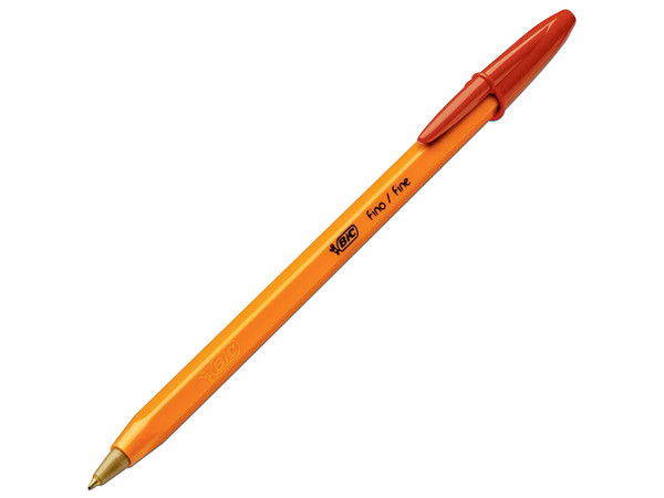 Bolígrafo Bic Cristal Precisión de punta fina, color rojo. Paquete con 12 piezas