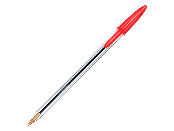 Bolígrafo Bic Cristal Dura+, Punta Media de 1.0 mm, Color Rojo, Paquete Con 12 Piezas.