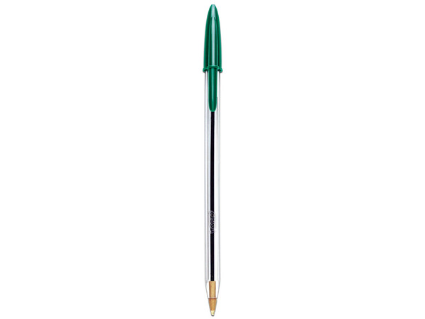 Bolígrafo Bic Cristal Dura+, Punta Media de 1.0 mm, Color Verde, Paquete Con 12 Piezas.