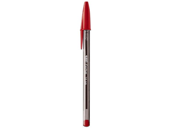 Bolígrafo BIC Cristal Intenso, Punto extra grueso de 1.6mm, 12 piezas, Color Rojo.