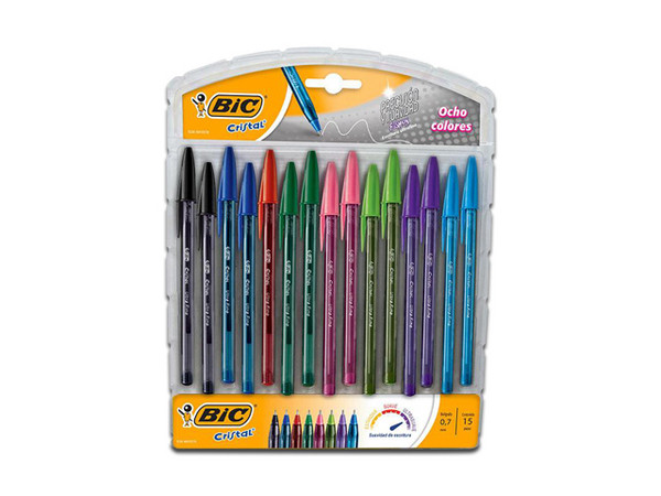 Bolígrafo BIC Presicion, 1.6mm, Tinta colores surtidos, Caja con 15 Piezas.