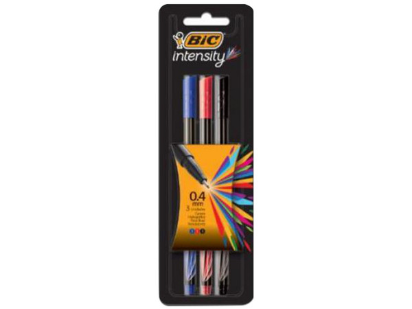 Rotulador BIC Intensity Clásico, Punto Fino, Colores Surtidos, Caja con 3 Piezas.