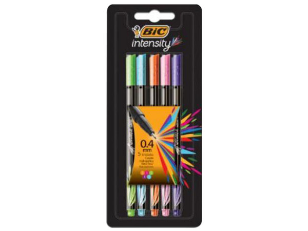 Plumones BIC Intensity Fashion, Paquete con 5 piezas multicolores.