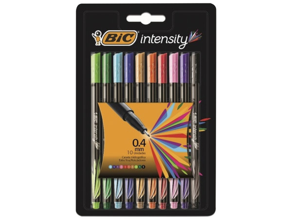 Plumones BIC Intensity Fashion, Paquete de 10 piezas multicolores.