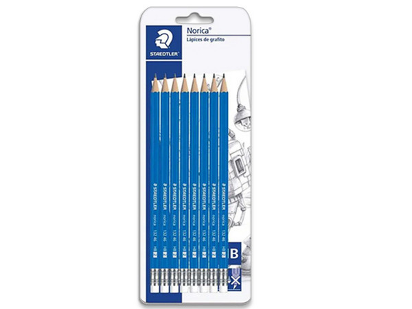 Lápiz de Grafito, Staedtler, Norica, Color Azul, Paquete de 12 Piezas.
