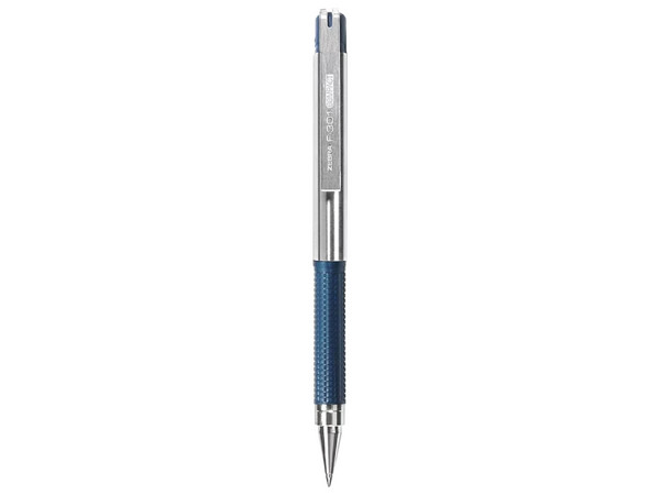 Bolígrafo Zebra F-301 Compact Grip Acero inoxidable y punto fino. Color Azul.